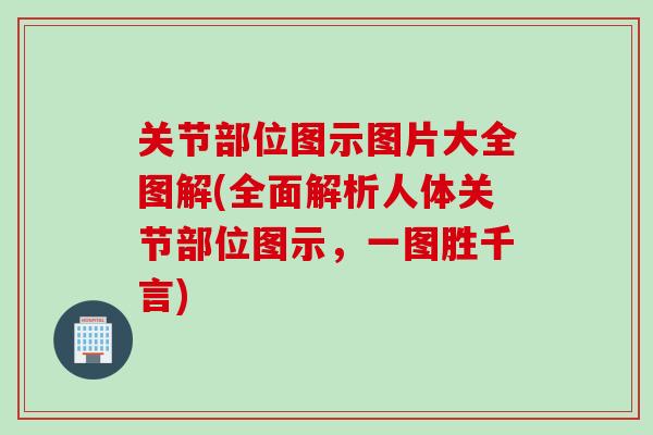 关节部位图示图片大全图解(全面解析人体关节部位图示，一图胜千言)