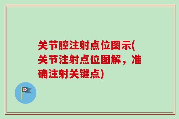 关节腔注射点位图示(关节注射点位图解，准确注射关键点)