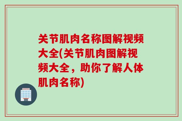 关节肌肉名称图解视频大全(关节肌肉图解视频大全,助你了解人体肌肉名称) 关节肌肉名称图解视频大全(关节肌肉图解视频大全,助你了解人体肌肉名称)