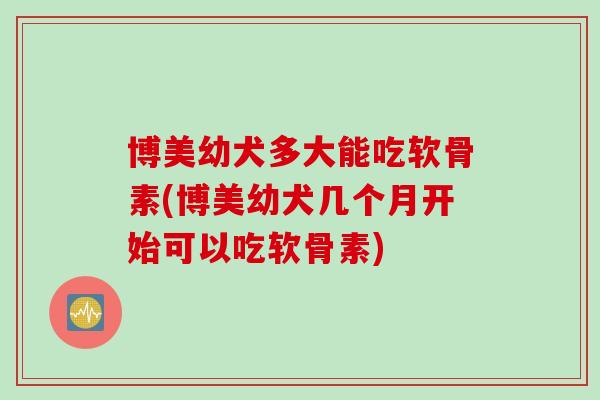 博美幼犬多大能吃软骨素(博美幼犬几个月开始可以吃软骨素)