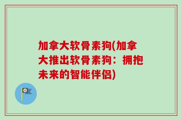 加拿大软骨素狗(加拿大推出软骨素狗：拥抱未来的智能伴侣)