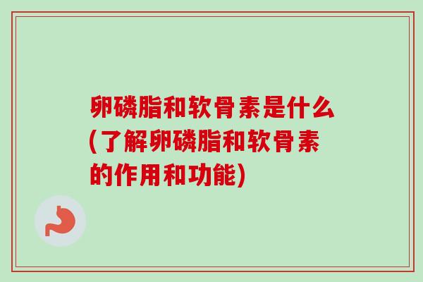 卵磷脂和软骨素是什么(了解卵磷脂和软骨素的作用和功能)