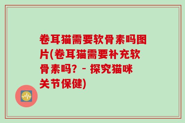 卷耳猫需要软骨素吗图片(卷耳猫需要补充软骨素吗？- 探究猫咪关节保健)