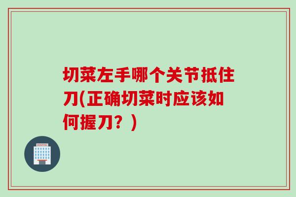 切菜左手哪个关节抵住刀(正确切菜时应该如何握刀？)