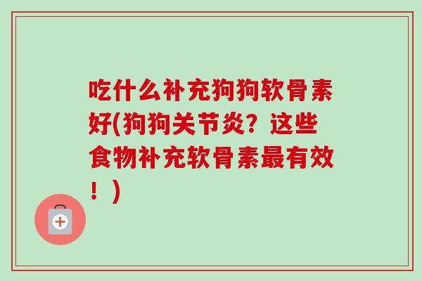 吃什么补充狗狗软骨素好(狗狗关节炎？这些食物补充软骨素最有效！)