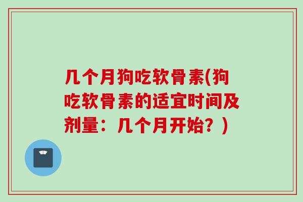 几个月狗吃软骨素(狗吃软骨素的适宜时间及剂量：几个月开始？)