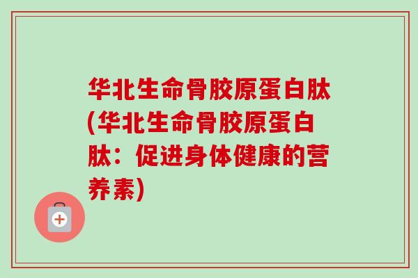 华北生命骨胶原蛋白肽(华北生命骨胶原蛋白肽：促进身体健康的营养素)