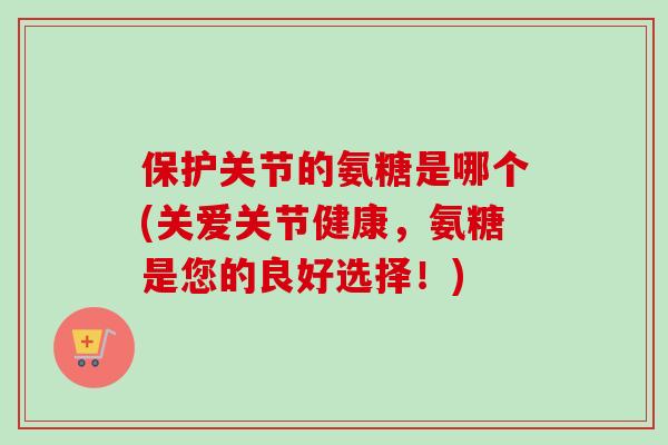 保护关节的氨糖是哪个(关爱关节健康，氨糖是您的良好选择！)