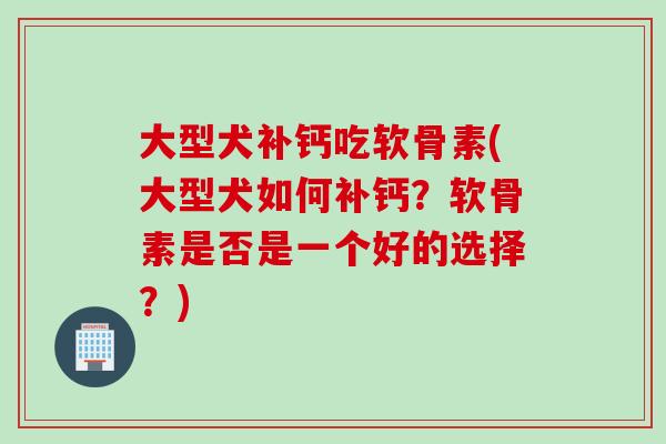 大型犬补钙吃软骨素(大型犬如何补钙？软骨素是否是一个好的选择？)