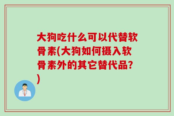 大狗吃什么可以代替软骨素(大狗如何摄入软骨素外的其它替代品？)