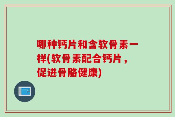哪种钙片和含软骨素一样(软骨素配合钙片，促进骨骼健康)