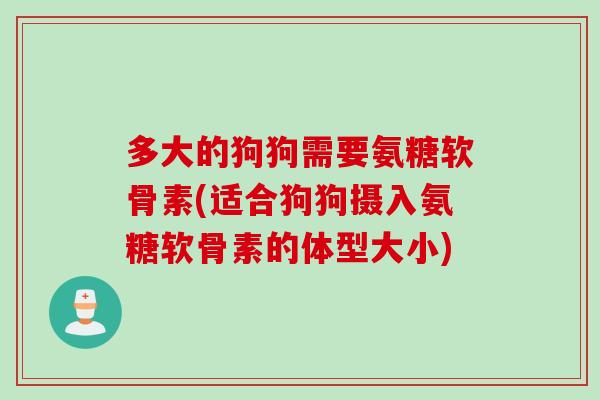 多大的狗狗需要氨糖软骨素(适合狗狗摄入氨糖软骨素的体型大小)