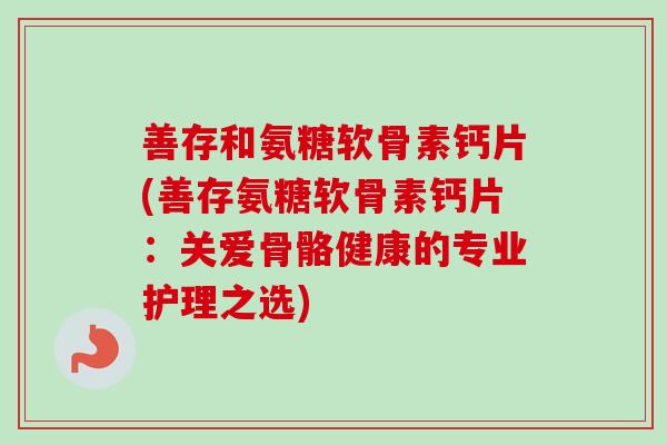 善存和氨糖软骨素钙片(善存氨糖软骨素钙片：关爱骨骼健康的专业护理之选)