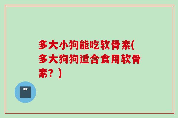 多大小狗能吃软骨素(多大狗狗适合食用软骨素？)