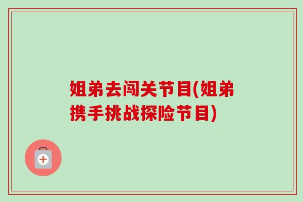 姐弟去闯关节目(姐弟携手挑战探险节目)
