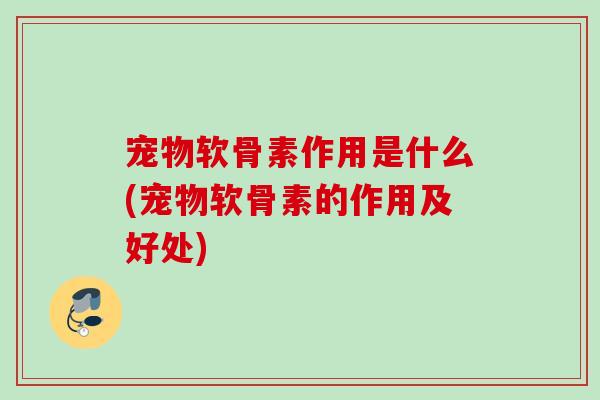 宠物软骨素作用是什么(宠物软骨素的作用及好处)