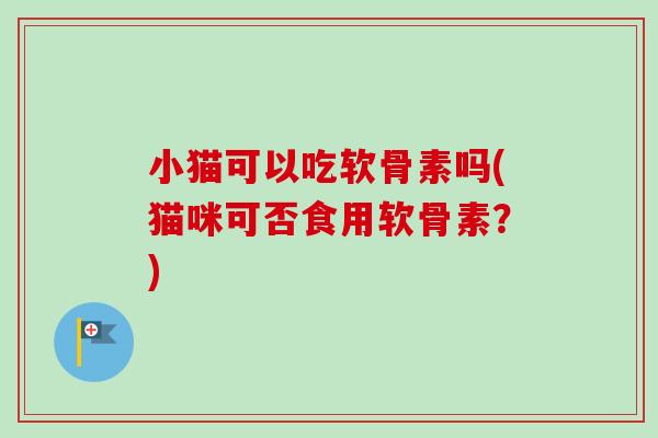 小猫可以吃软骨素吗(猫咪可否食用软骨素？)