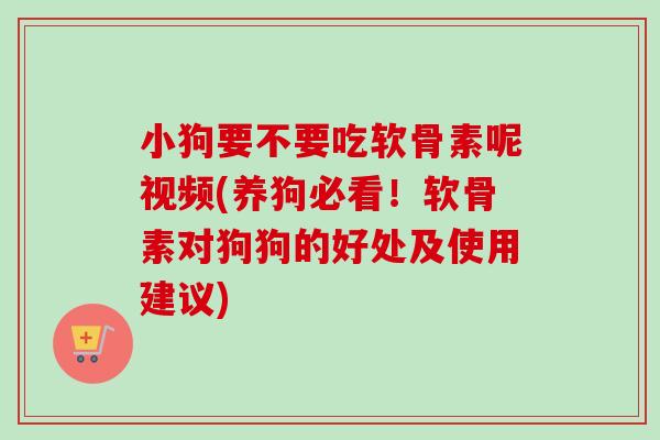 小狗要不要吃软骨素呢视频(养狗必看！软骨素对狗狗的好处及使用建议)