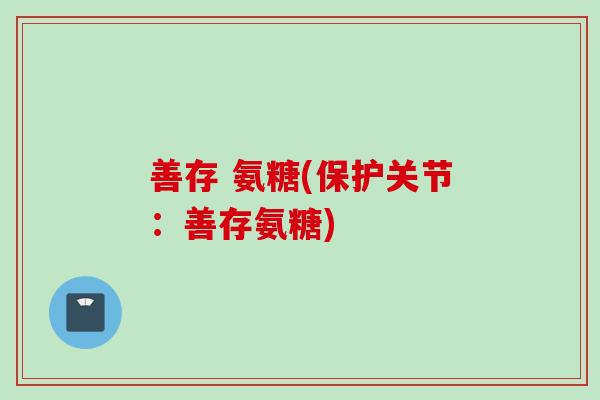 善存 氨糖(保护关节：善存氨糖)