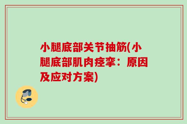 小腿底部关节抽筋(小腿底部肌肉痉挛：原因及应对方案)
