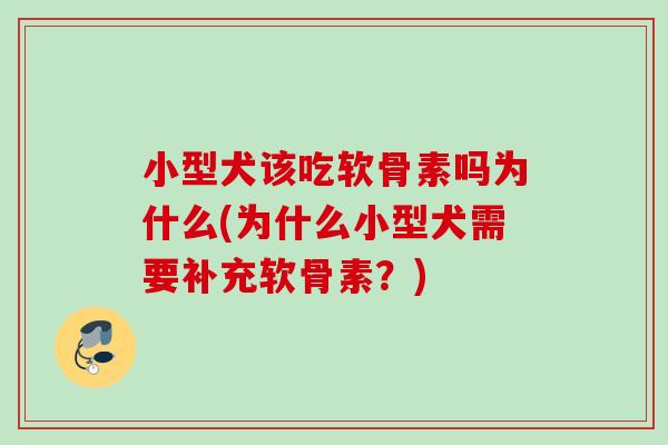 小型犬该吃软骨素吗为什么(为什么小型犬需要补充软骨素？)