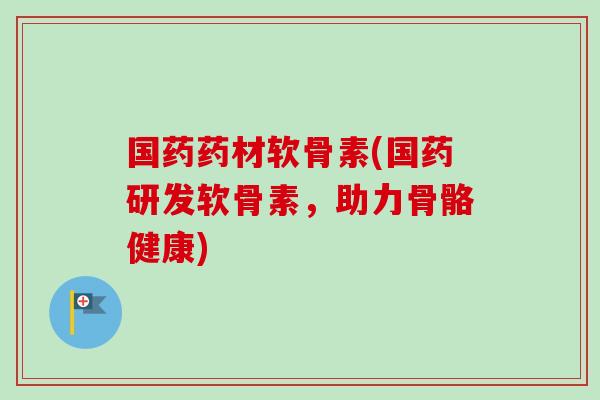 国药药材软骨素(国药研发软骨素，助力骨骼健康)