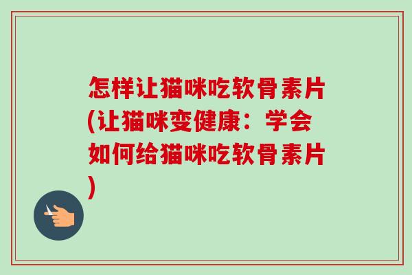 怎样让猫咪吃软骨素片(让猫咪变健康：学会如何给猫咪吃软骨素片)