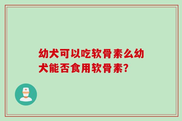 幼犬可以吃软骨素么幼犬能否食用软骨素？