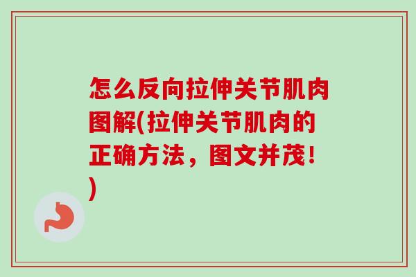 怎么反向拉伸关节肌肉图解(拉伸关节肌肉的正确方法，图文并茂！)