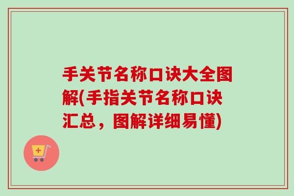 手关节名称口诀大全图解(手指关节名称口诀汇总，图解详细易懂)
