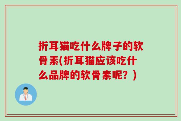 折耳猫吃什么牌子的软骨素(折耳猫应该吃什么品牌的软骨素呢？)
