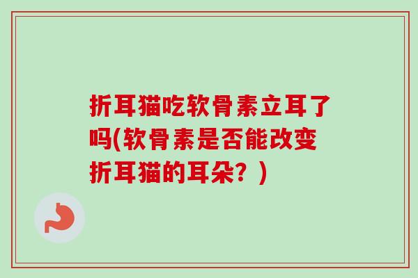 折耳猫吃软骨素立耳了吗(软骨素是否能改变折耳猫的耳朵？)