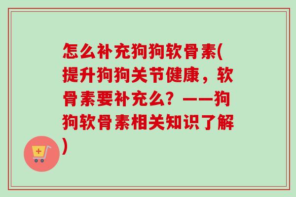 怎么补充狗狗软骨素(提升狗狗关节健康，软骨素要补充么？——狗狗软骨素相关知识了解)
