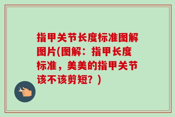 指甲关节长度标准图解图片(图解：指甲长度标准，美美的指甲关节该不该剪短？)