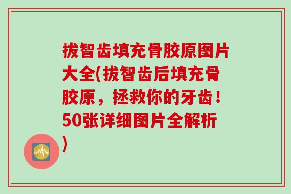 拔智齿填充骨胶原图片大全(拔智齿后填充骨胶原，拯救你的牙齿！50张详细图片全解析)