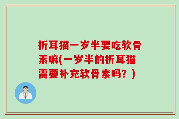 折耳猫一岁半要吃软骨素嘛(一岁半的折耳猫需要补充软骨素吗？)