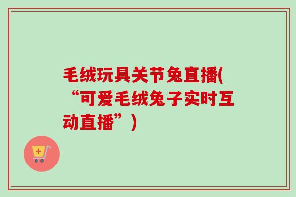 毛绒玩具关节兔直播(“可爱毛绒兔子实时互动直播”)