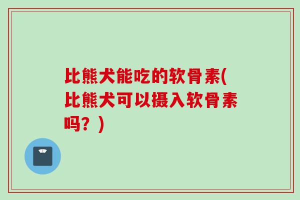 比熊犬能吃的软骨素(比熊犬可以摄入软骨素吗?) 比熊犬能吃的软骨素(比熊犬可以摄入软骨素吗?)