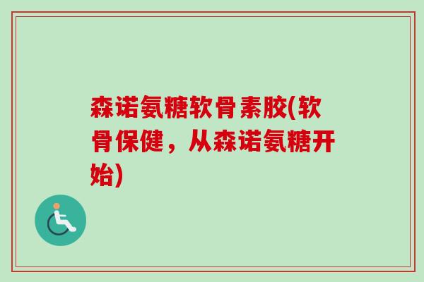 森诺氨糖软骨素胶(软骨保健，从森诺氨糖开始)