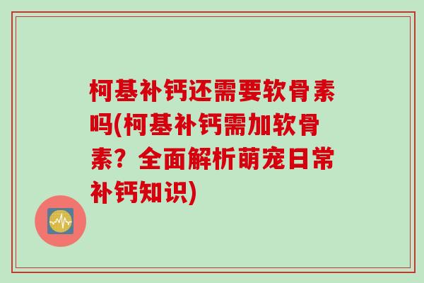 柯基补钙还需要软骨素吗(柯基补钙需加软骨素？全面解析萌宠日常补钙知识)
