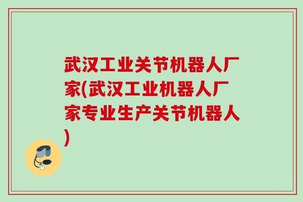 武汉工业关节机器人厂家(武汉工业机器人厂家专业生产关节机器人)