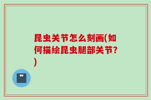 昆虫关节怎么刻画(如何描绘昆虫腿部关节？)