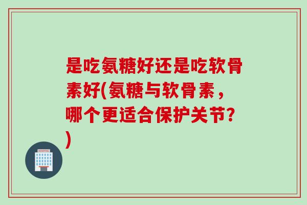 是吃氨糖好还是吃软骨素好(氨糖与软骨素，哪个更适合保护关节？)