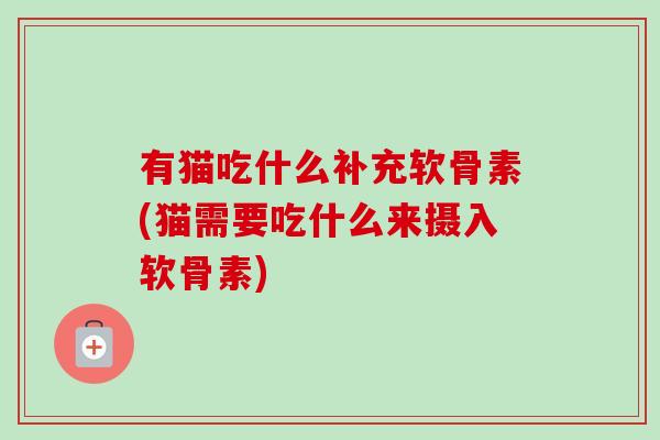 有猫吃什么补充软骨素(猫需要吃什么来摄入软骨素)