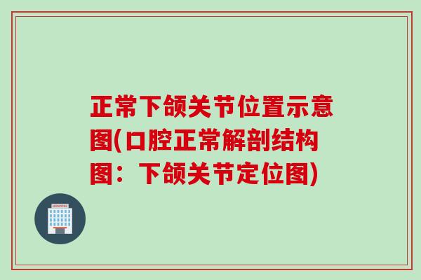 正常下颌关节位置示意图(口腔正常解剖结构图：下颌关节定位图)