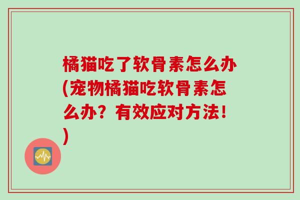 橘猫吃了软骨素怎么办(宠物橘猫吃软骨素怎么办？有效应对方法！)