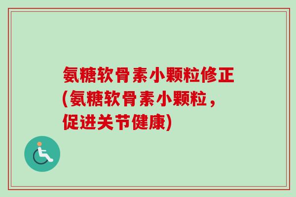 氨糖软骨素小颗粒修正(氨糖软骨素小颗粒，促进关节健康)