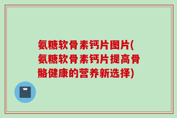 氨糖软骨素钙片图片(氨糖软骨素钙片提高骨骼健康的营养新选择)