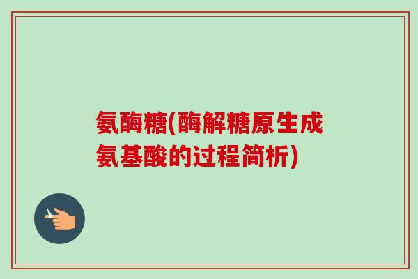 氨酶糖(酶解糖原生成氨基酸的过程简析)