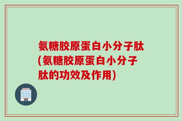 氨糖胶原蛋白小分子肽(氨糖胶原蛋白小分子肽的功效及作用)